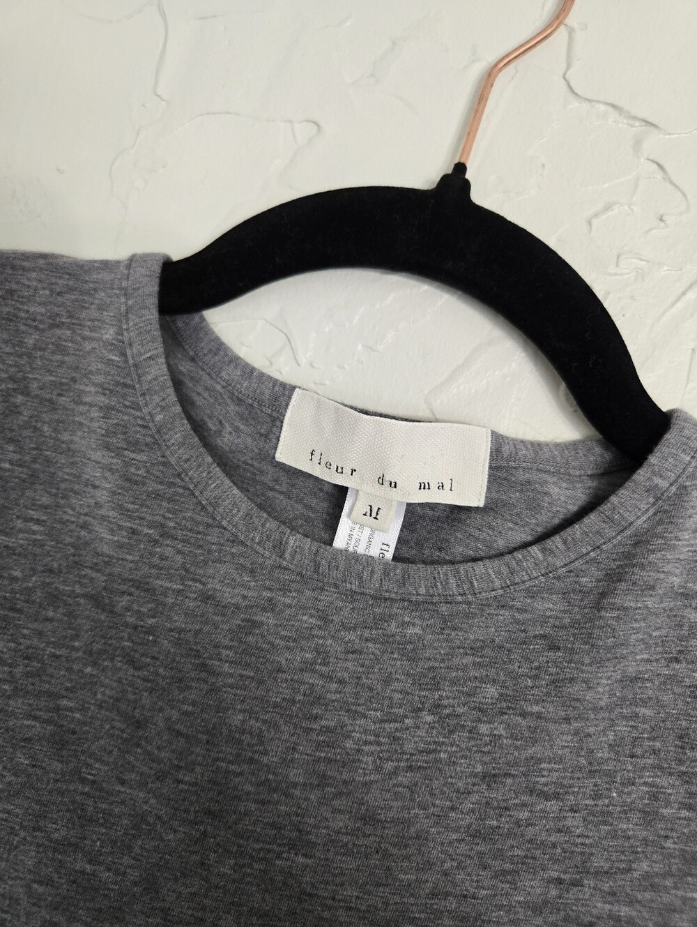 Fleur Du Mal Gray Cotton Long Sleeve Bustier Bodysuit, M - Picture 7 of 9